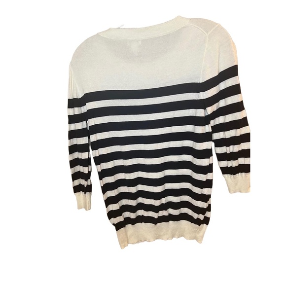 J.CREW Sweater Womens Size Small White Blue Red Anchor Striped Preppy Coastal - Picture 4 of 7